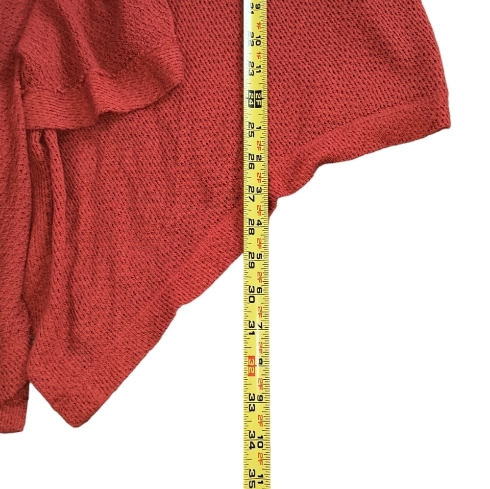 Eddie Bauer Rust Colored Open Front Waterfall Cardigan Size L - Picture 4 of 7